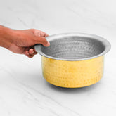 Pure Brass Patila for Cooking – Tin Coated (Kalai) – Handcrafted Hammered & Traditional Design